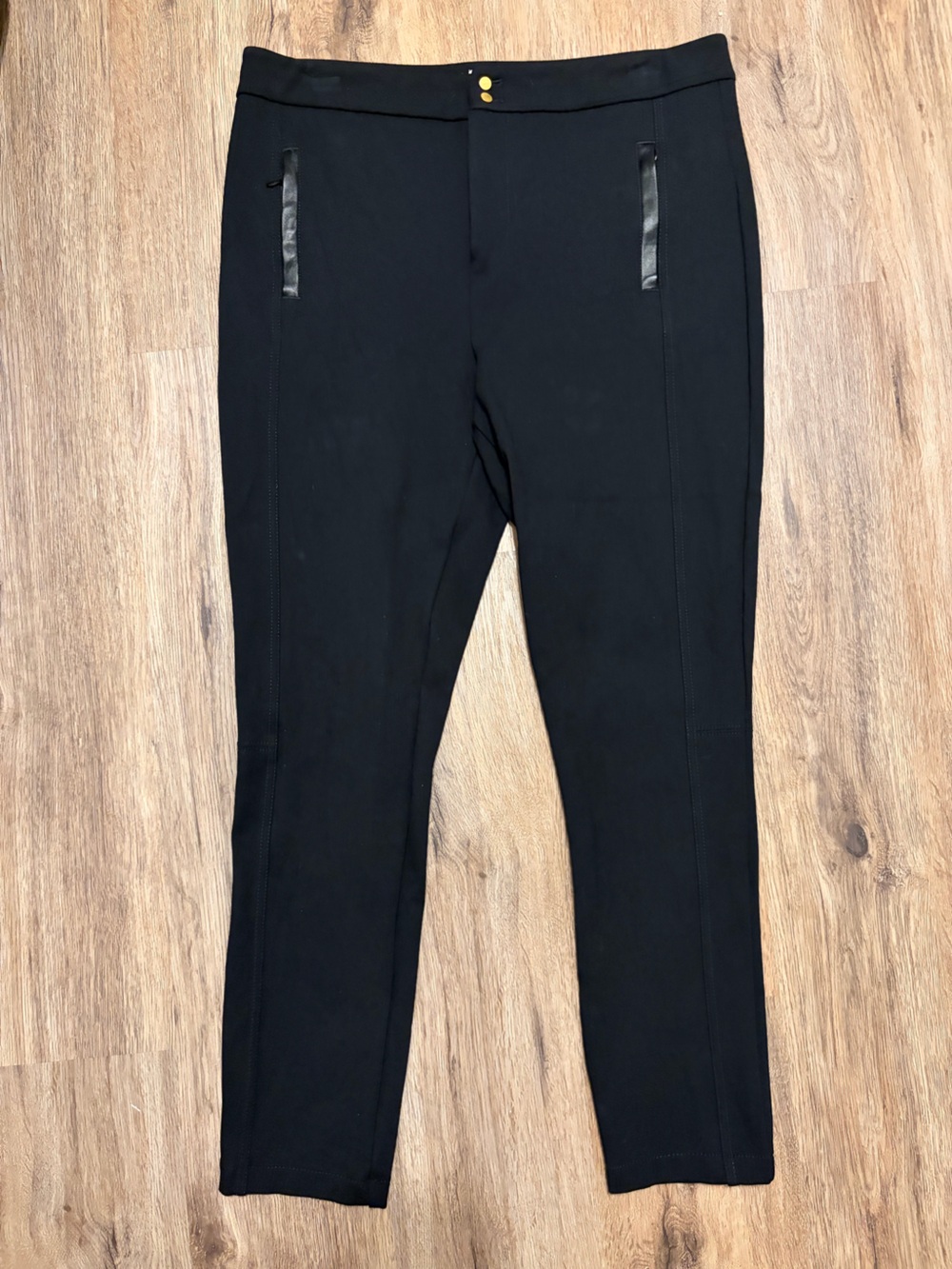 Women’s Anthropologie The Essential Slim Stretch Skinny Pants w/ leather trim